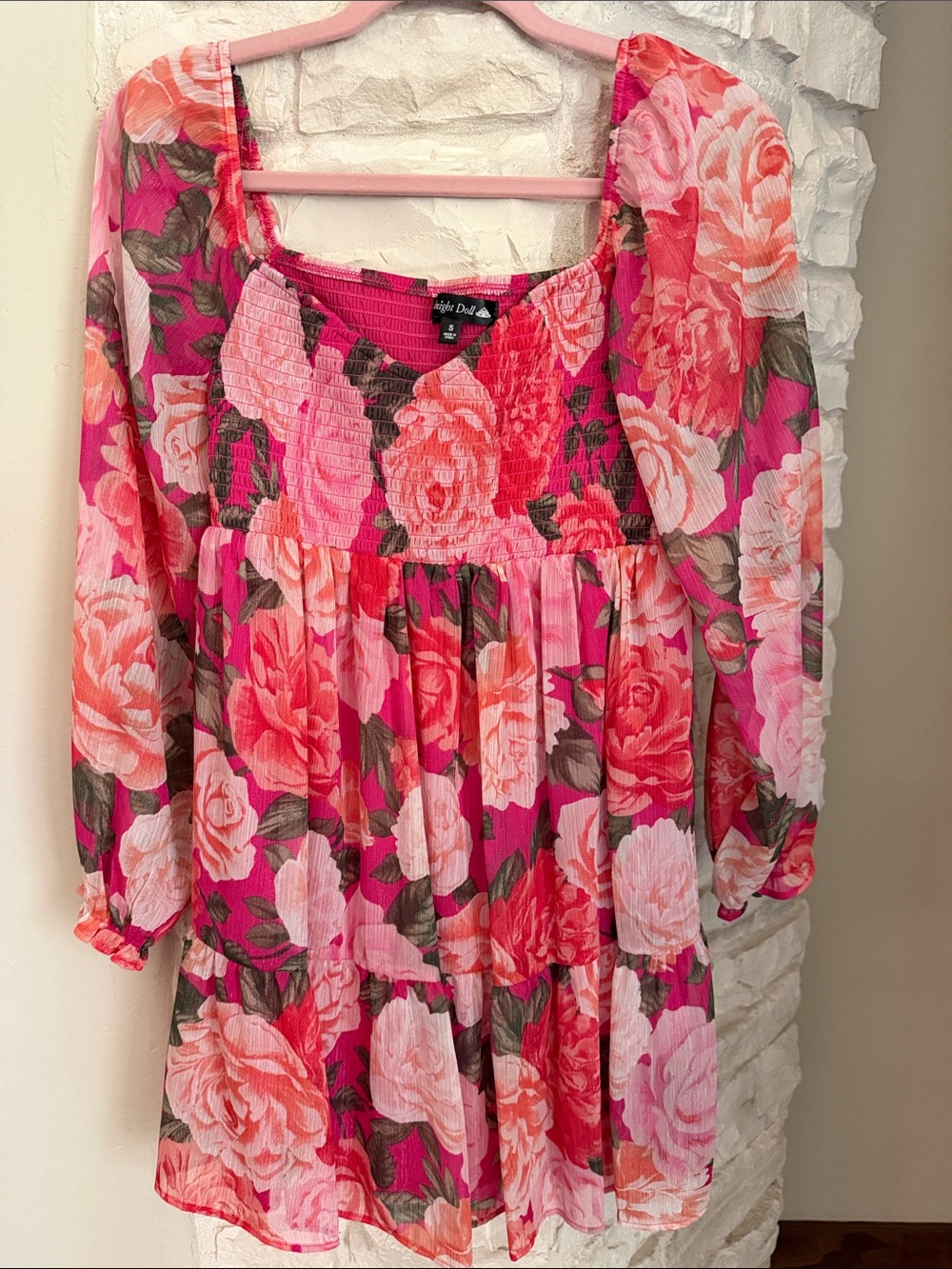 Floral Pink Smocked Dress